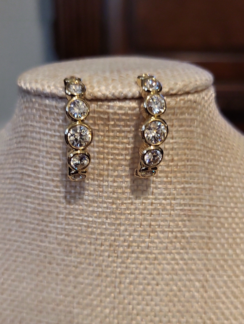 Swarovski Crystal Hoop Huggie Earrings - Clear Swarovski Crystals